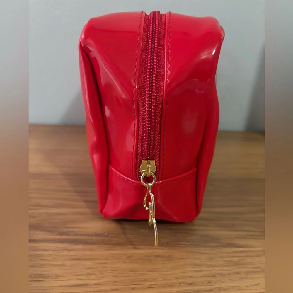 Christian LaCroix Rouge Glossy Red Pouch Makeup Bag Avon Approx 9”x 5”x3”